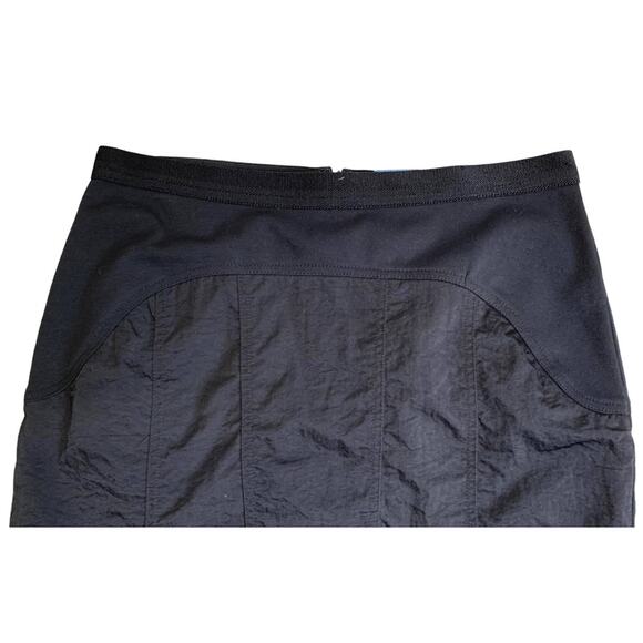 Simply Vera Wang Mini Skirt Black Nylon Elastic waist Back Zip closure women's 8 - Picture 2 of 5